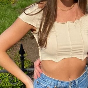 Shein brown cropped top